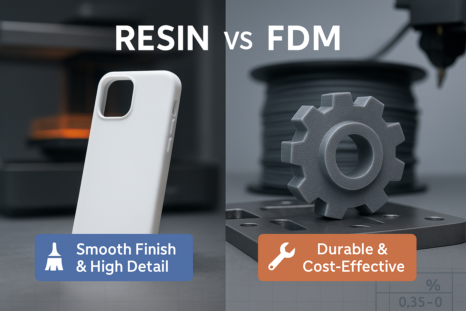 Résine vs Impression 3D FDM pour prototypes visuels