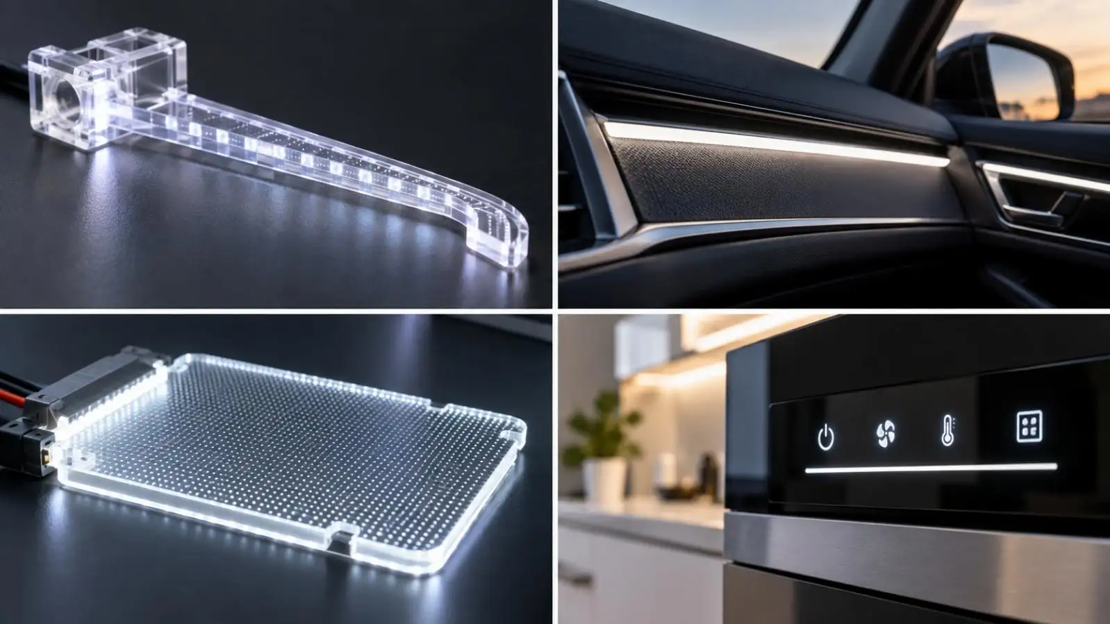 Guide lumineux usiné CNC